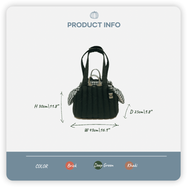 Gingham Portable Soft Multi-Purpose Dog & Cat Carrier Bag