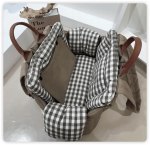 Gingham Portable Soft Multi-Purpose Dog & Cat Carrier Bag