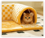 Tunnel Cushion Combined Cat House, Short Plush Version