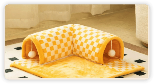 Tunnel Cushion Combined Cat House, Short Plush Version