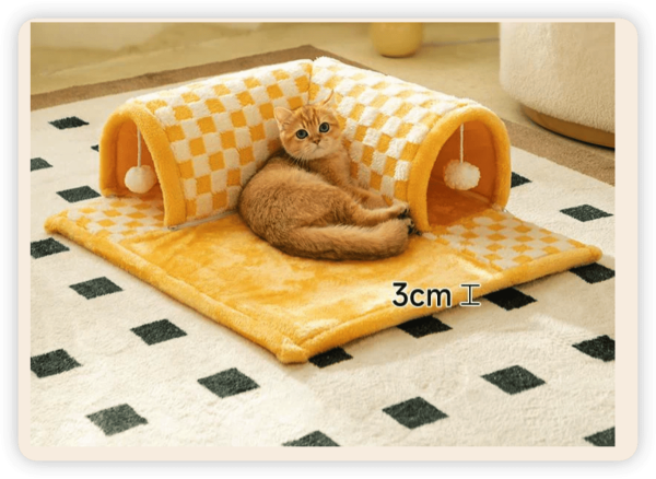Tunnel Cushion Combined Cat House, Short Plush Version