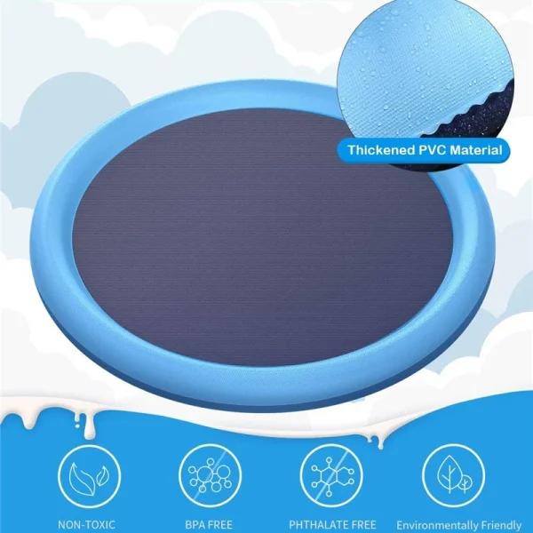 Non-Slip Splash Outdoor Water Pet Toys Fun Backyard Fountain Play Mat