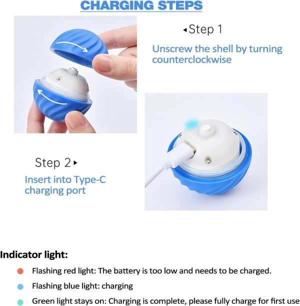 Automatic Moving Bouncing Rotating Ball for Pets