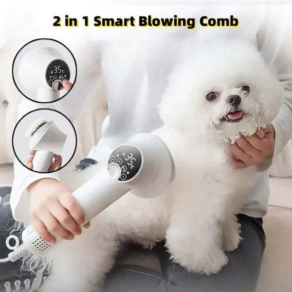 Low Noise Pet Hair Dryer with Slicker Brush