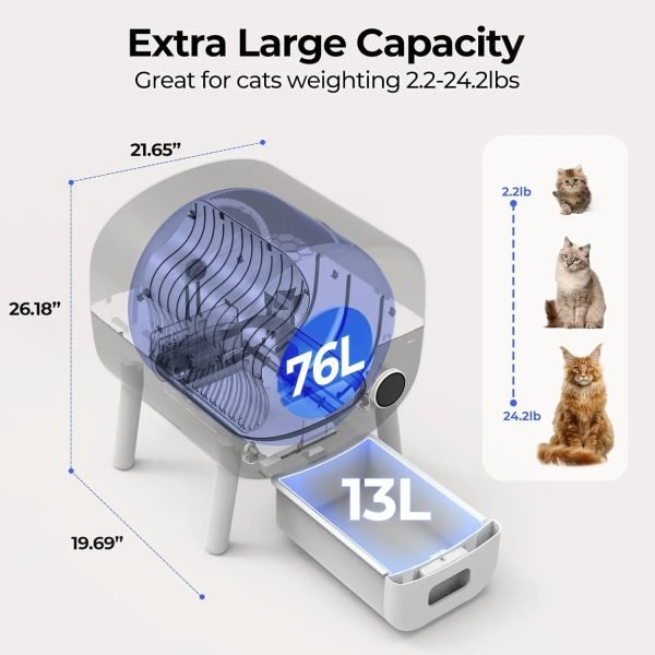Cat Litter Box (Extra Large Automatic-App-Controlled) -Ivory