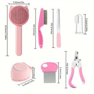 PET (8Pcs) Cat Brush Beauty Kit