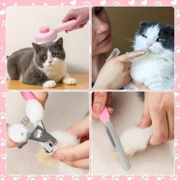 PET (8Pcs) Cat Brush Beauty Kit
