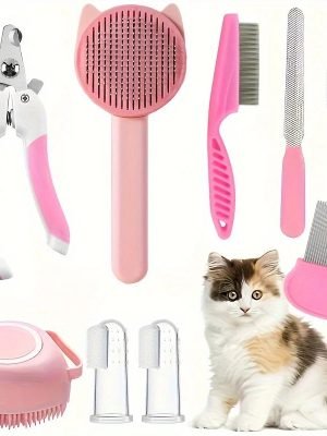 PET (8Pcs) Cat Brush Beauty Kit